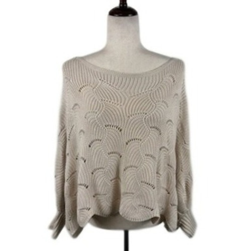 Moon & Madison Sweater Women's Size XS Cream Dolman Sleeve Relaxed Fall Sweater